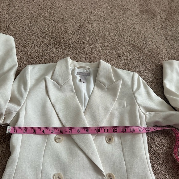 H&M Double-Breasted Cream Blazer Jacket -XS - Picture 8 of 10